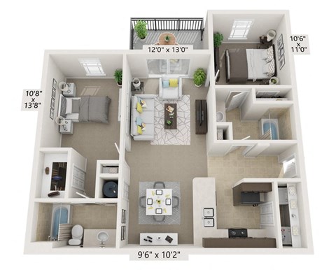 2 bedroom floorplan